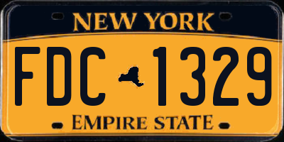 NY license plate FDC1329