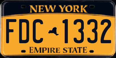 NY license plate FDC1332