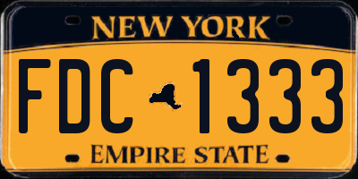 NY license plate FDC1333