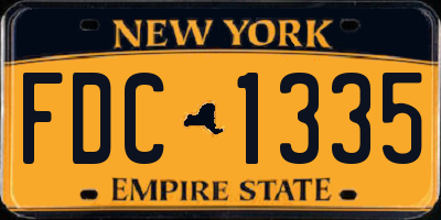 NY license plate FDC1335