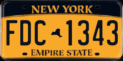 NY license plate FDC1343