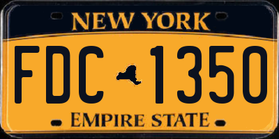 NY license plate FDC1350
