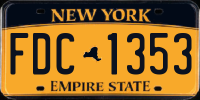NY license plate FDC1353