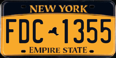 NY license plate FDC1355