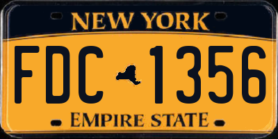 NY license plate FDC1356