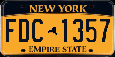 NY license plate FDC1357