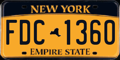 NY license plate FDC1360
