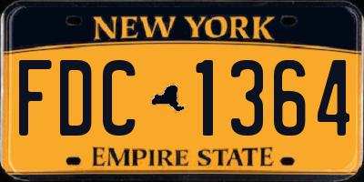 NY license plate FDC1364