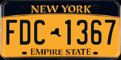 NY license plate FDC1367