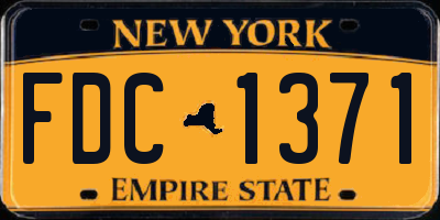 NY license plate FDC1371