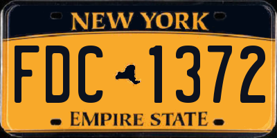 NY license plate FDC1372