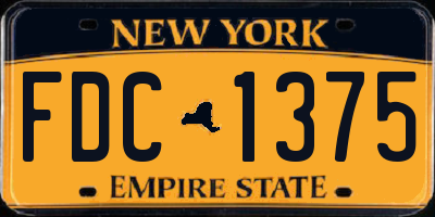 NY license plate FDC1375