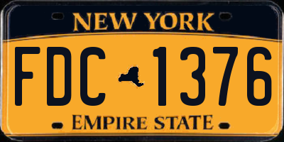 NY license plate FDC1376