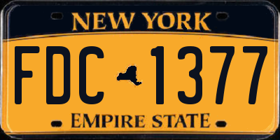NY license plate FDC1377