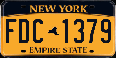 NY license plate FDC1379
