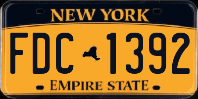 NY license plate FDC1392