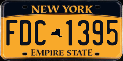 NY license plate FDC1395