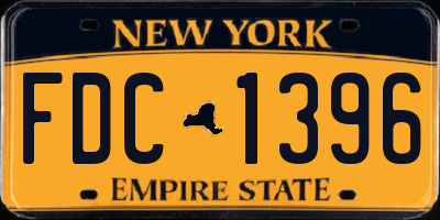 NY license plate FDC1396