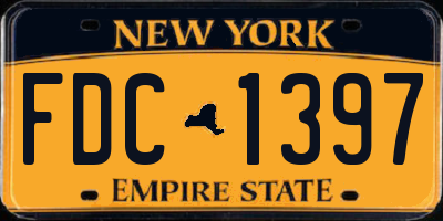 NY license plate FDC1397