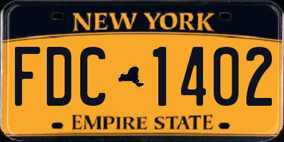 NY license plate FDC1402