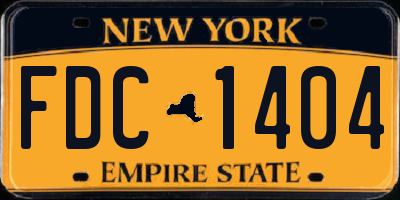 NY license plate FDC1404