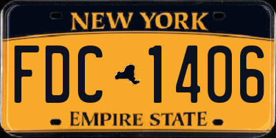 NY license plate FDC1406