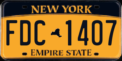 NY license plate FDC1407
