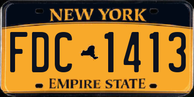 NY license plate FDC1413