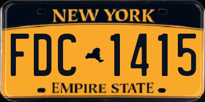 NY license plate FDC1415