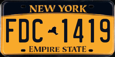 NY license plate FDC1419