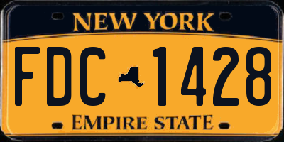 NY license plate FDC1428