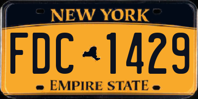 NY license plate FDC1429