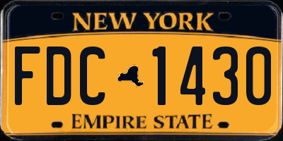 NY license plate FDC1430