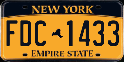 NY license plate FDC1433