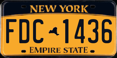 NY license plate FDC1436