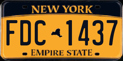 NY license plate FDC1437