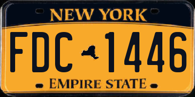 NY license plate FDC1446