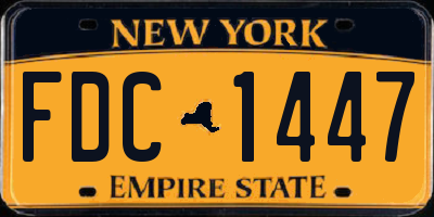 NY license plate FDC1447