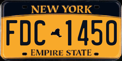 NY license plate FDC1450