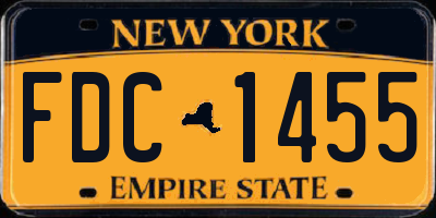 NY license plate FDC1455