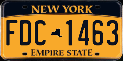 NY license plate FDC1463