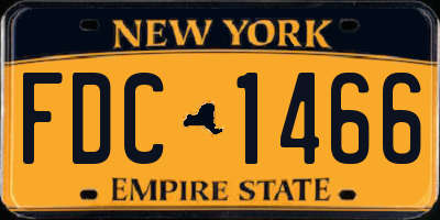 NY license plate FDC1466