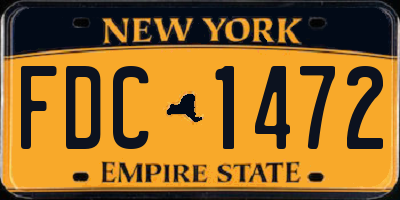 NY license plate FDC1472