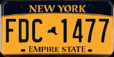 NY license plate FDC1477