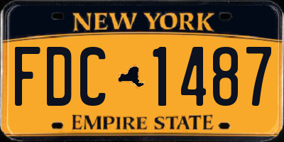 NY license plate FDC1487