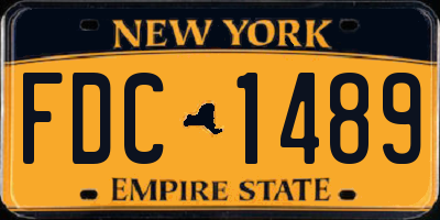NY license plate FDC1489