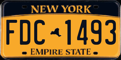 NY license plate FDC1493
