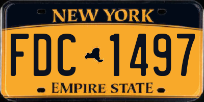NY license plate FDC1497