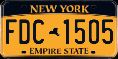 NY license plate FDC1505