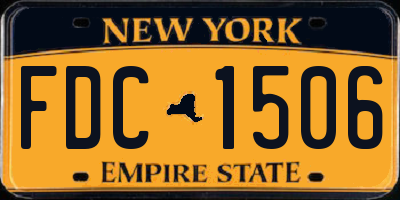 NY license plate FDC1506